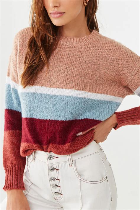 Ribbed Colorblock Sweater Forever 21 Color Block Sweater Sweaters