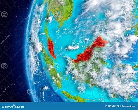 Malaysia On Earth From Space Stock Illustration Illustration Of