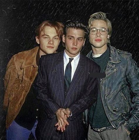 Brad Pitt Leo Dicaprio Johnny Depp - Leonardo DiCaprio, Johnny Depp, Brad Pitt (1990) : OldSchoolCool