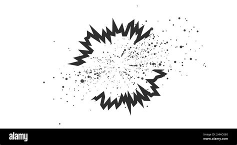 Cartoon Explosion With Flying Particles Effect Radial Explosion