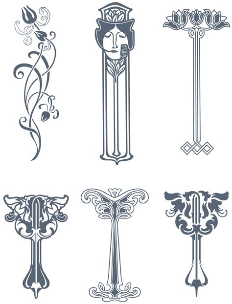 Art Nouveau Vector Ornaments