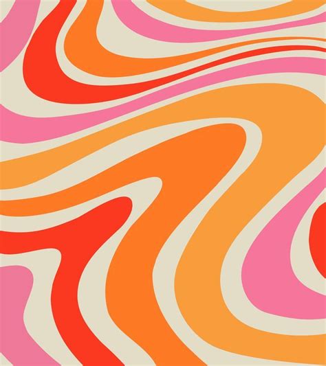 Orange Red Liquid Modern Abstract Swirl Design Pink Swirls