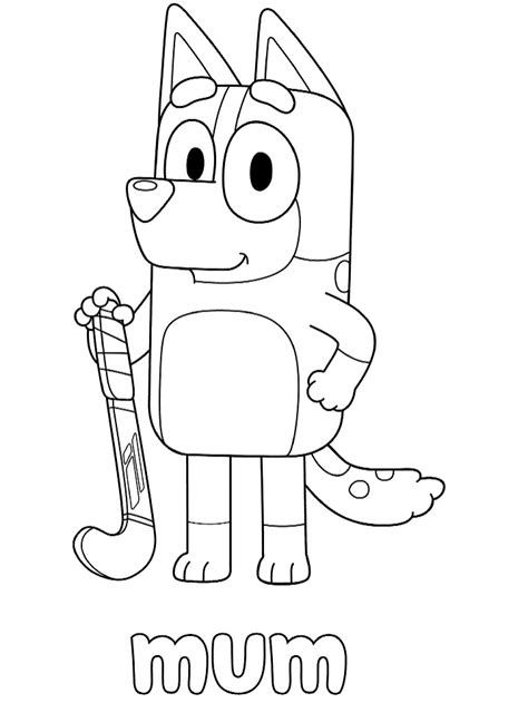 Bluey Mum Coloring Page Coloring Pages 🎨