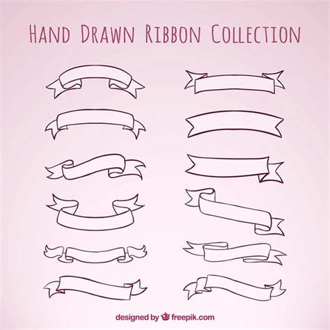 Hand Drawn Ribbon Collection Vector Free Download