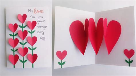 Beautiful Handmade Valentine Day Card Ideaheart Pop Up Cardgreeting