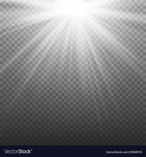 Glow Light Effect Beam Rays Sunlight Royalty Free Vector