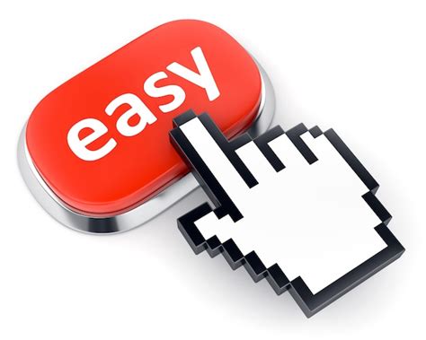 Premium Photo Red Easy Button And Hand Cursor