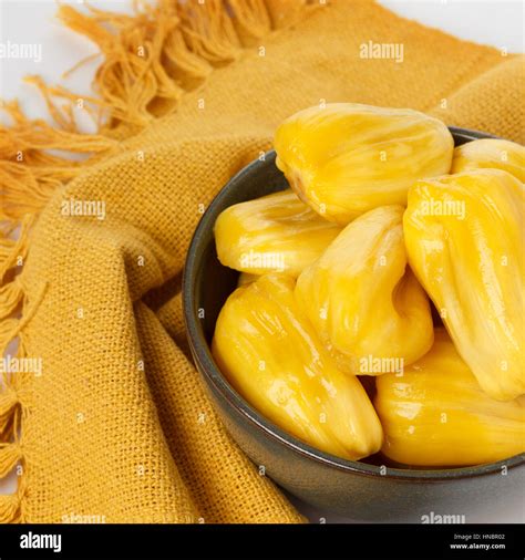 Tropical Fruit Jackfruit Jakfruit Jack Jak In Bowl On White