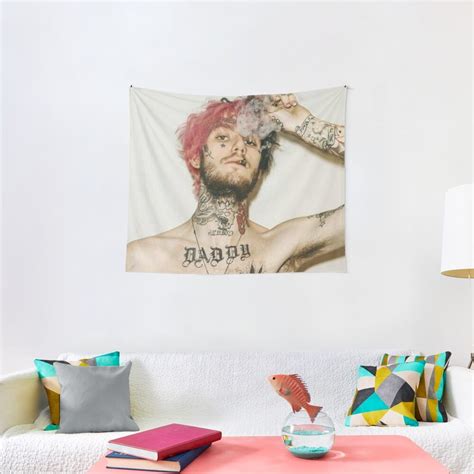 Lil Peep Smoking Portrait Tapestry By Nmrkdesigns Tapestry Wall