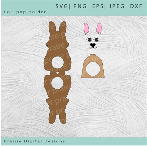 Bunny Lollipop holder SVG Bunny lollipop Cutout-SVG-Easter | Etsy