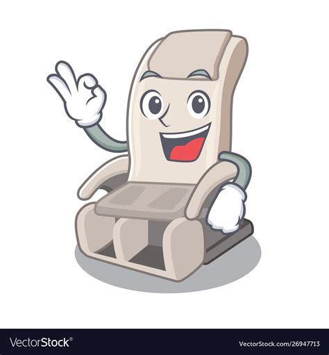 Okay Massage Chair In Mascot Shape Royalty Free Vector Image