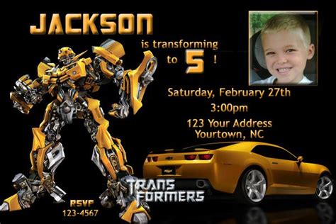 transformers party invitation templates