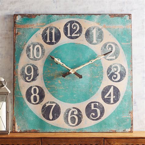 Rustic Turquoise Square Wall Clock Everything Turquoise