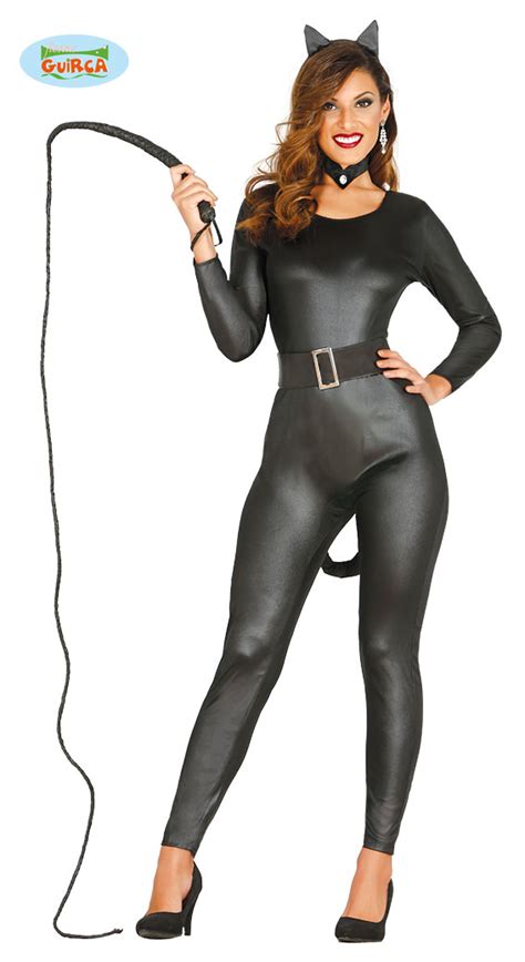 Sexy Catwoman Kostuum Met Catsuit Oortjes Type