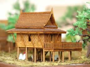 4x5x5traditional And Cultural Teak Wood Thai House Model Kit Boxed