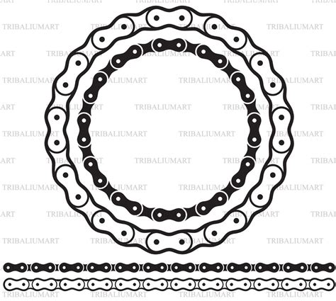 Bicycle Chain Cut Files For Cricut Clip Art Silhouettes Eps Svg