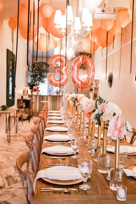 The Table Is Set For An Elegant 30th Birthday Party