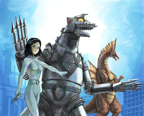 Mechagodzilla Titanosaurus And Mafune Katsura Godzilla Drawn By My