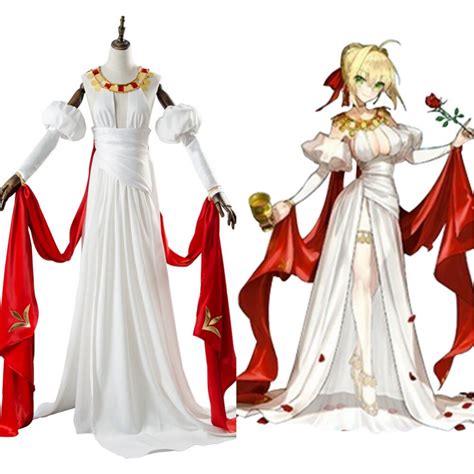 Cheapest Fate Grand Order Saber Nero Claudius Dress Cosplay Costume 20
