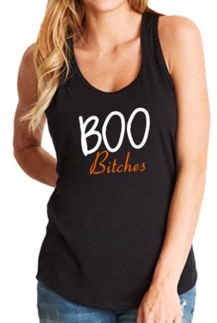 Ladies Tank Top Boo Bitches T Shirt Halloween Party Scary Costume Tee