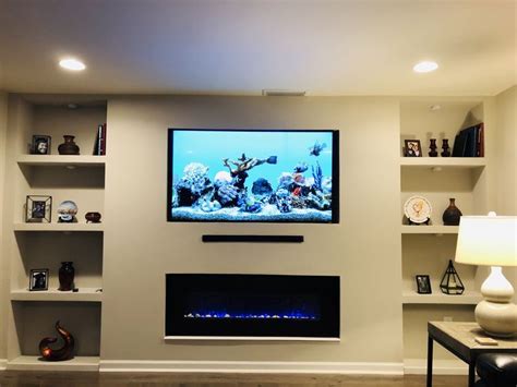 Love This Look Of My New Built In Wall Unit With Tv Over Fireplace My