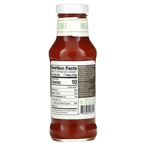 Primal Kitchen Organic Ketchup Unsweetened 11 3 Oz 320 G