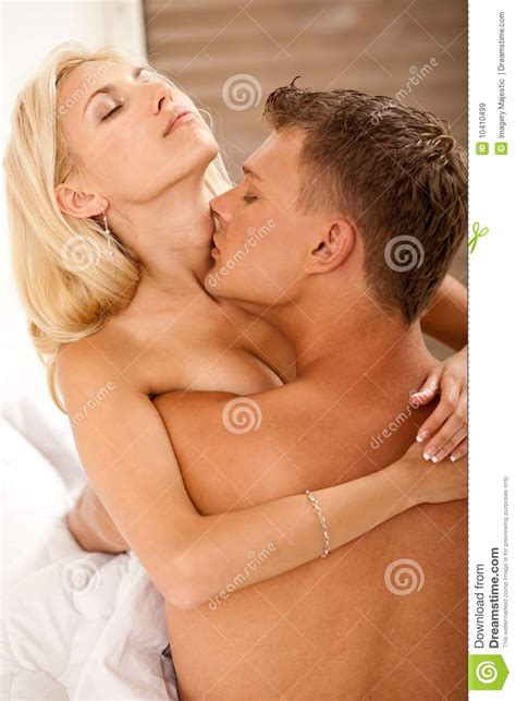 Couple Lovers Passionate Loving And Kissing Stock Image