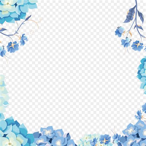 Blue Flower Border Png Transparent