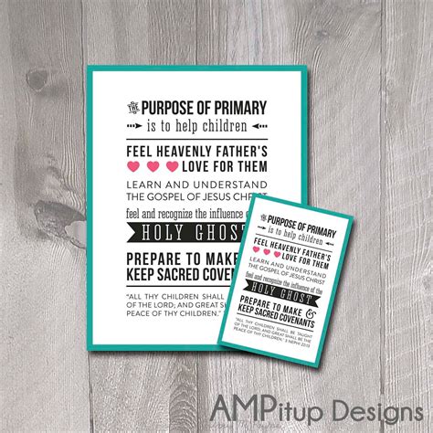 Purpose of Primary Poster and Handout LDS by AMPitupdesigns | Primary, Lds primary, Primary lessons