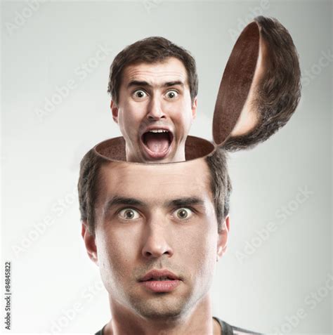 Concept Of Man Screaming Inside His Opened Head Buy This Stock Photo
