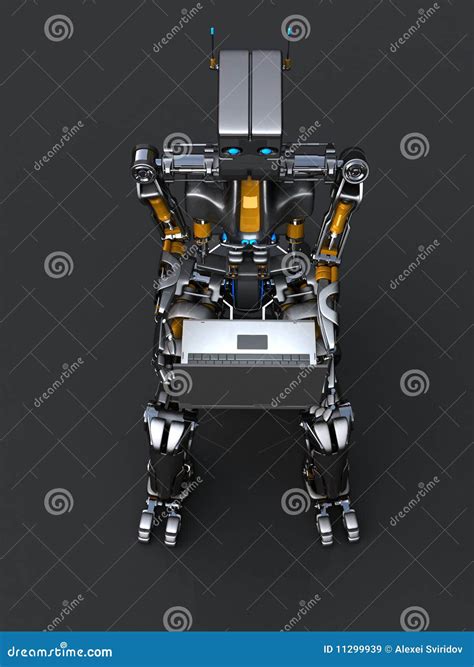 Robot With Laptops Stock Illustration Illustration Of Nanotechnology
