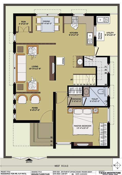 A Floor Plan For A Small House With Two Bedroom And An Attached Living