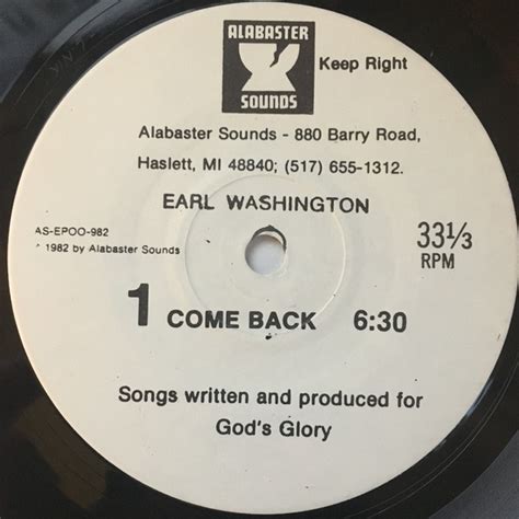 Earl Washington Come Back 1982 Vinyl Discogs