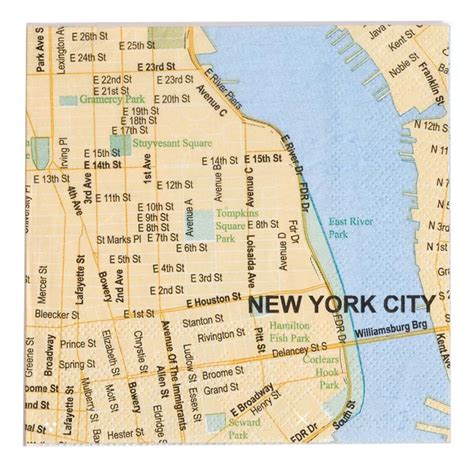 With interactive new york city map, view regional highways maps, road situations, transportation, lodging guide, geographical map, physical maps and more information. New York City Map 5 Inch Cocktail Napkins