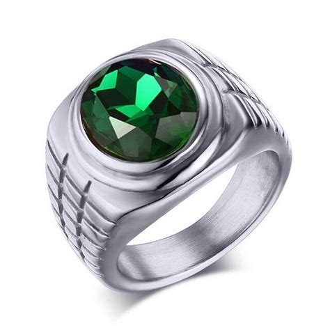 Titanium Crystal Ring Titanium Rings For Men Mens Stainless Steel