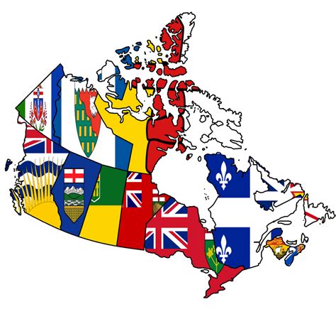 Flag Map Of The Canadian Provinces And Territories By Americanmapping