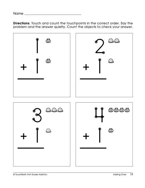 Printable Touch Point Math Worksheet