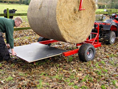 Self Loadingunloading Stacking Round Bale Trailer For A Quad