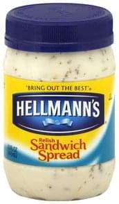 Best foods, light mayonaise, 15oz plastic jar. Hellmanns Relish Sandwich Spread - 15 oz, Nutrition ...