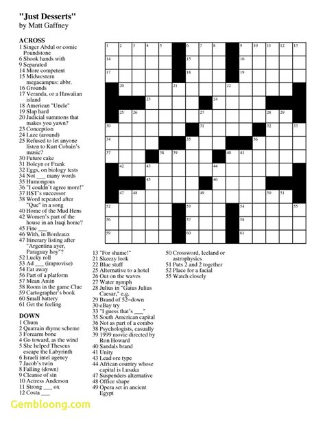 Usa Today Crossword Printable Version Printable Crossword Puzzles Online