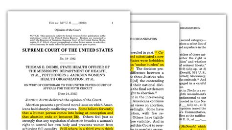 Read The Decision That Overturned Roe V Wade Dobbs V Jackson Annotated The New York Times