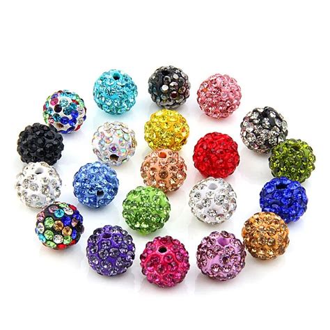 20pcs Lot 10mm Clay Crystal Disco Ball Beads Diy Beads For Jewelry