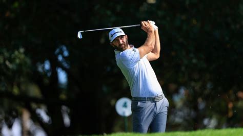 Dustin Johnson Plays His Stroke From The No 4 Tee During Round 3 Of