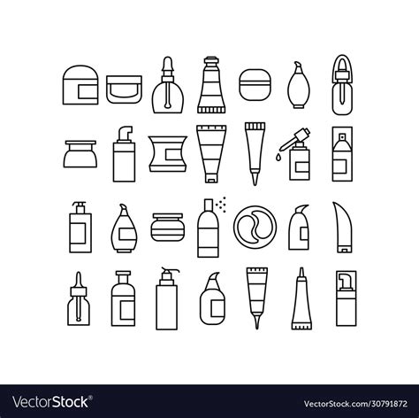 Skin Care Cosmetics And Hygiene Products Icons Set