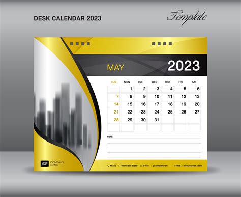 Calendar 2023 Template May 2023 Template Desk Calendar 2023 Year On