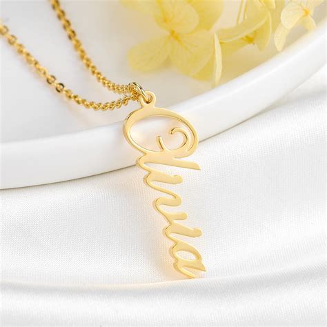 Vertical Name Necklace Custom Name Necklace Name Necklace Etsy Uk