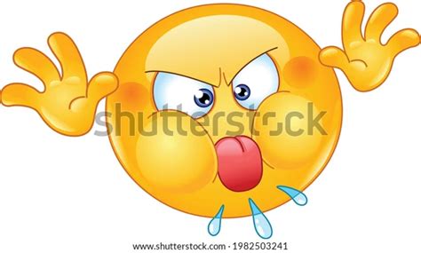 Angry Mischievous Emoji Emoticon Face Making Stock Vector Royalty Free