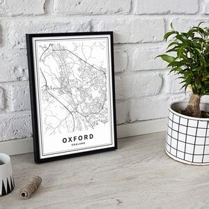 Printable Map Of Oxford England United Kingdom Instant Etsy