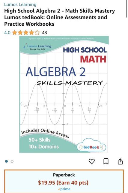 High School Algebra 2 Math Skills Mastery Lumos Tedbook Online