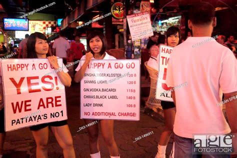 Thailand Pattaya Beach Resort And Centre For Sex Tourism Girls And Prostitutes Outside Go Go